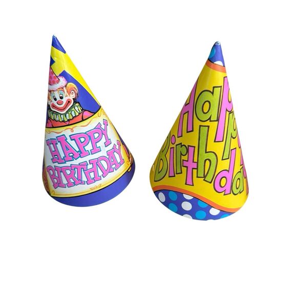 Vintage Circus CONE HATS (4) Birthday Party Supplies‎ Favor Paper 1980 Clown - Picture 3 of 5